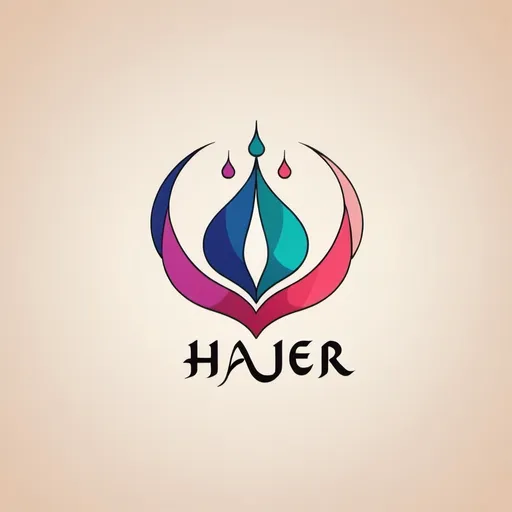 Prompt: create a beautiful colored logo for this name in arabic with korean with french style, the name is : Hajer
the name of the logo is Hajer