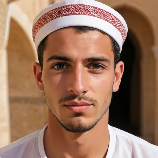 Prompt: Give me a picture of a young beautiful  Italian 2,5% Nigérian 2,5% and Lybian Tunisian 75% andalous ibéric 20% man, what does an Italian 2,5% Nigérian 2,5% and Lybian Tunisian 75% andalouse ibéric 20% oman look like for real ?