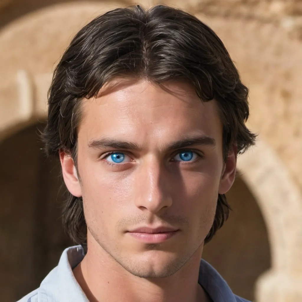 Prompt: Give me a picture of a  young  ibéric  man, what does andalouse ibéric  man with blue eyes look like for real ?