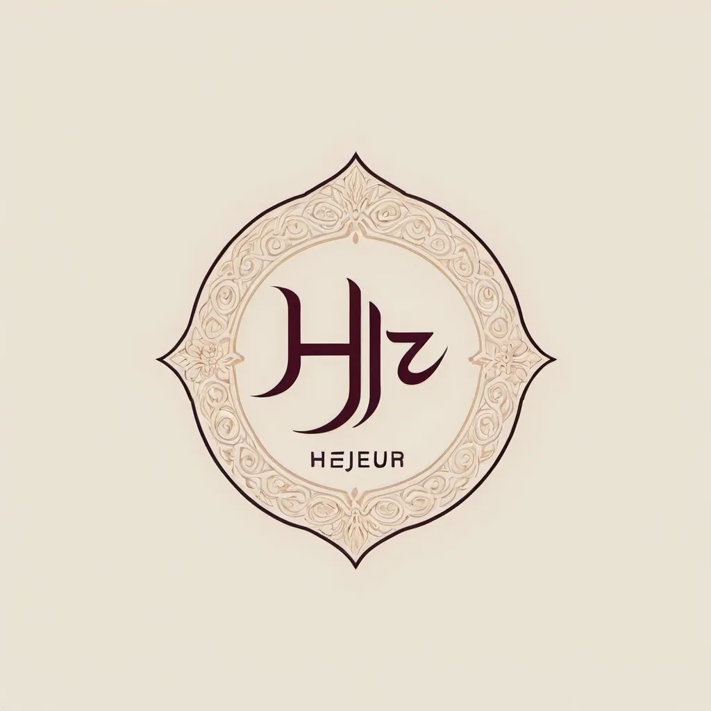 Prompt: create a beautiful logo for this name in arabi  with korean with french style, the name is : Hèjeur