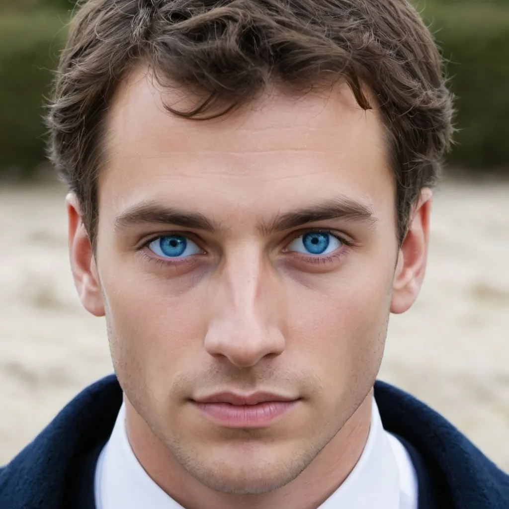 Prompt: Give me a picture of a ibéric young man, what does a ibéric man with blue eyes look like for real ?