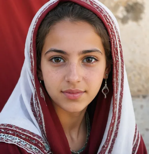 Prompt: Make a picture of a young  Lybian-Tunisian woman (real picture)