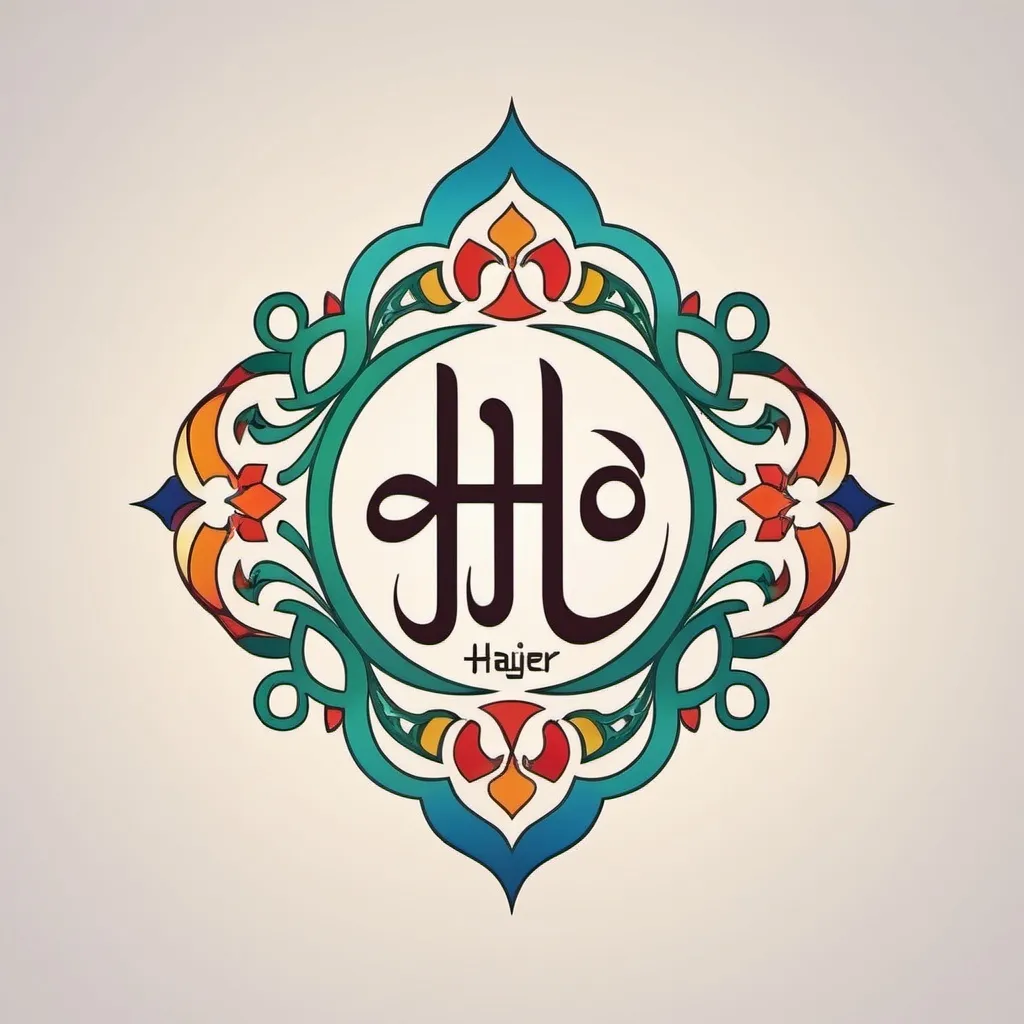 Prompt: create a beautiful colored logo for this name in arabic with korean with french style, the name is : Hajer
the name of the logo is Hajer