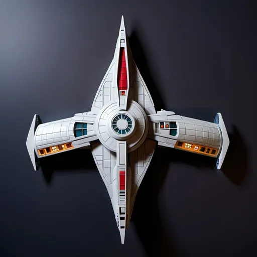 Prompt: Top View of Star Trek Wars Ship