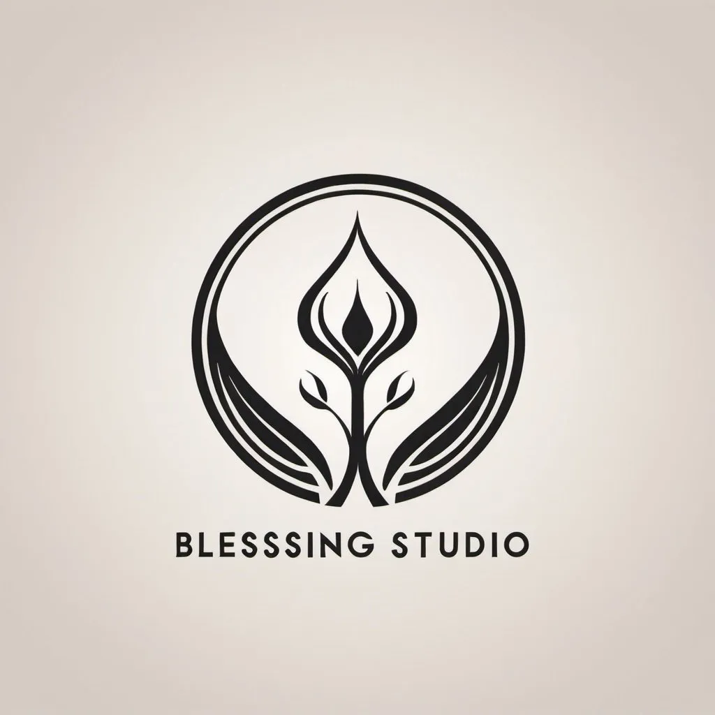 Prompt: Our company name is blessing shine studio create a logo for the same let it be minimalistic 