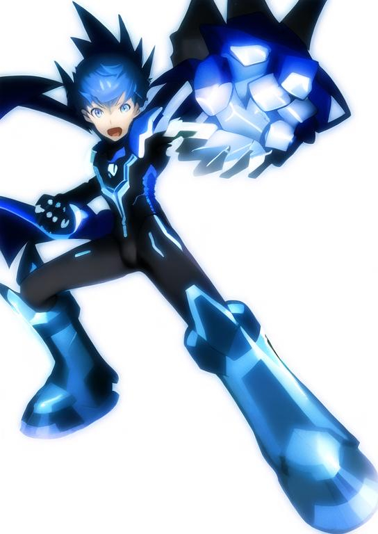 Prompt: Anime-style concept art of a boy in blue and white tights, large hands, detailed facial expression, futuristic setting, dynamic pose, high quality, anime, concept art, blue and white tights, large hands, detailed facial expression, futuristic setting, dynamic pose