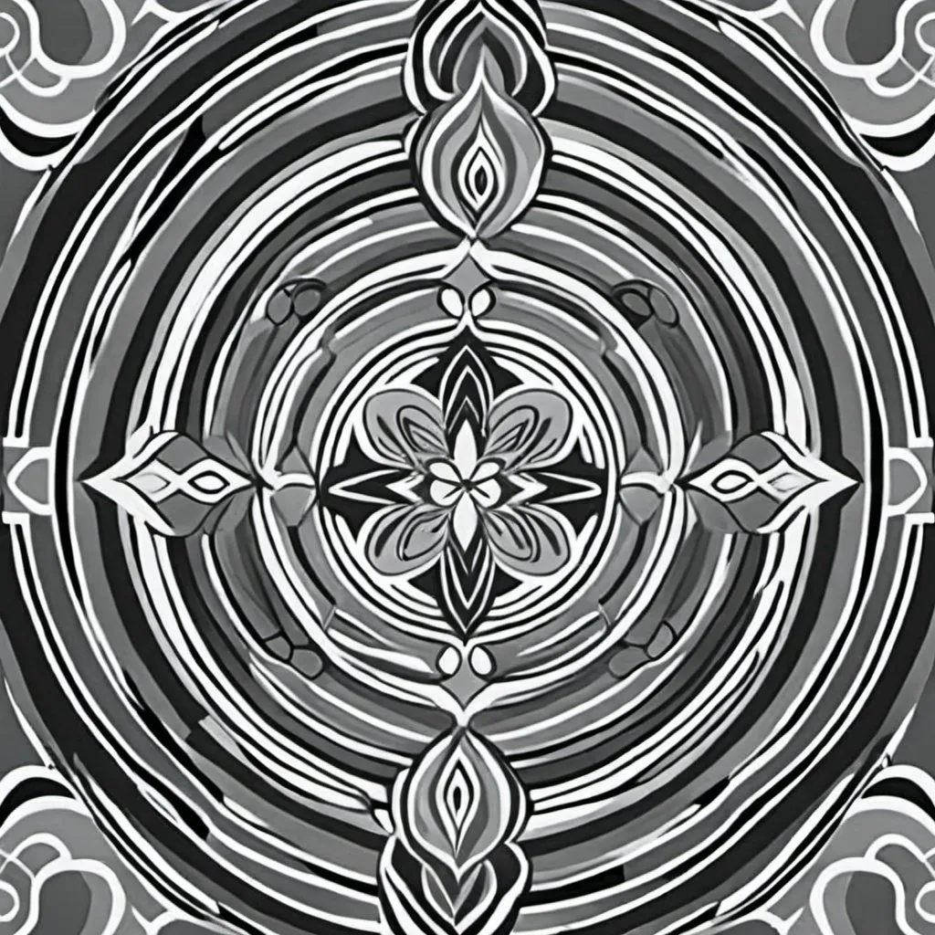 Prompt: abstract pattern simple in grayscale for meditation