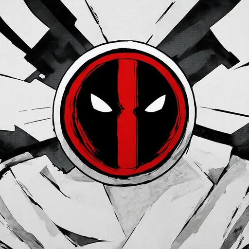 Prompt: grayscale deadpool emblem abstract lines