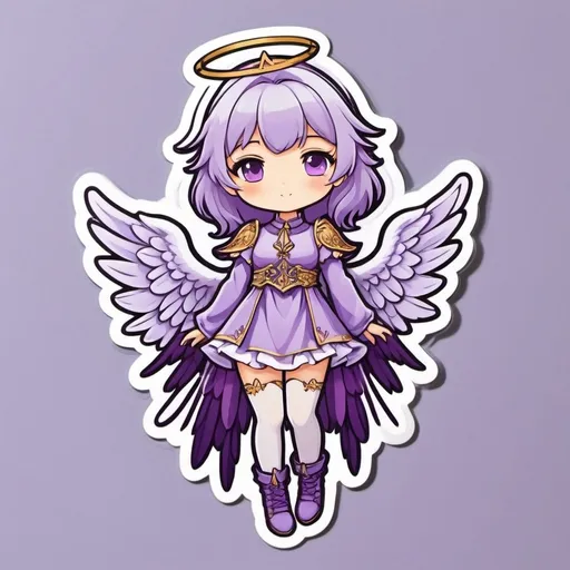 Prompt: comission art, angelic purple outfit