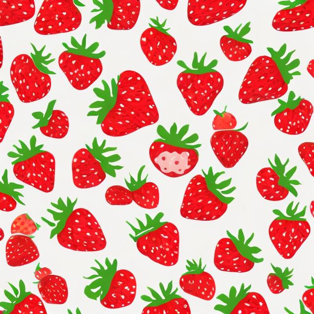 Prompt: cute kawaii strawberries pattern