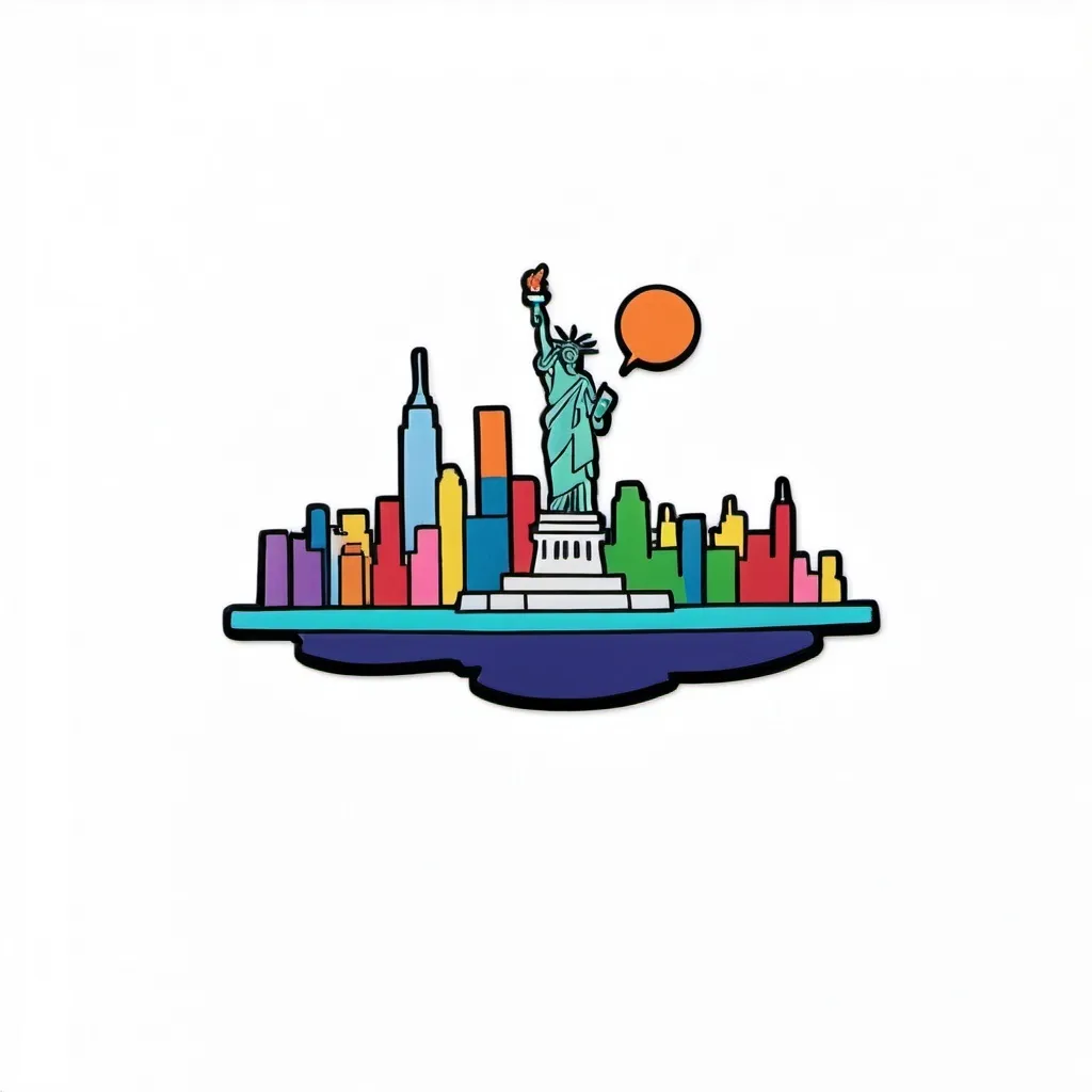 Prompt: The Statue of Liberty in New York，cartoon，fridge magnet