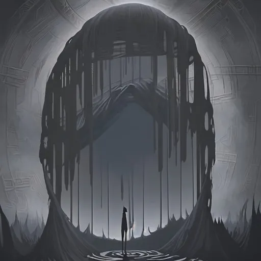 Prompt: depressing existential nihilist blackhole spiraling end game nothingness absence death nonexistent immorality dark evil sadistic inner nothing