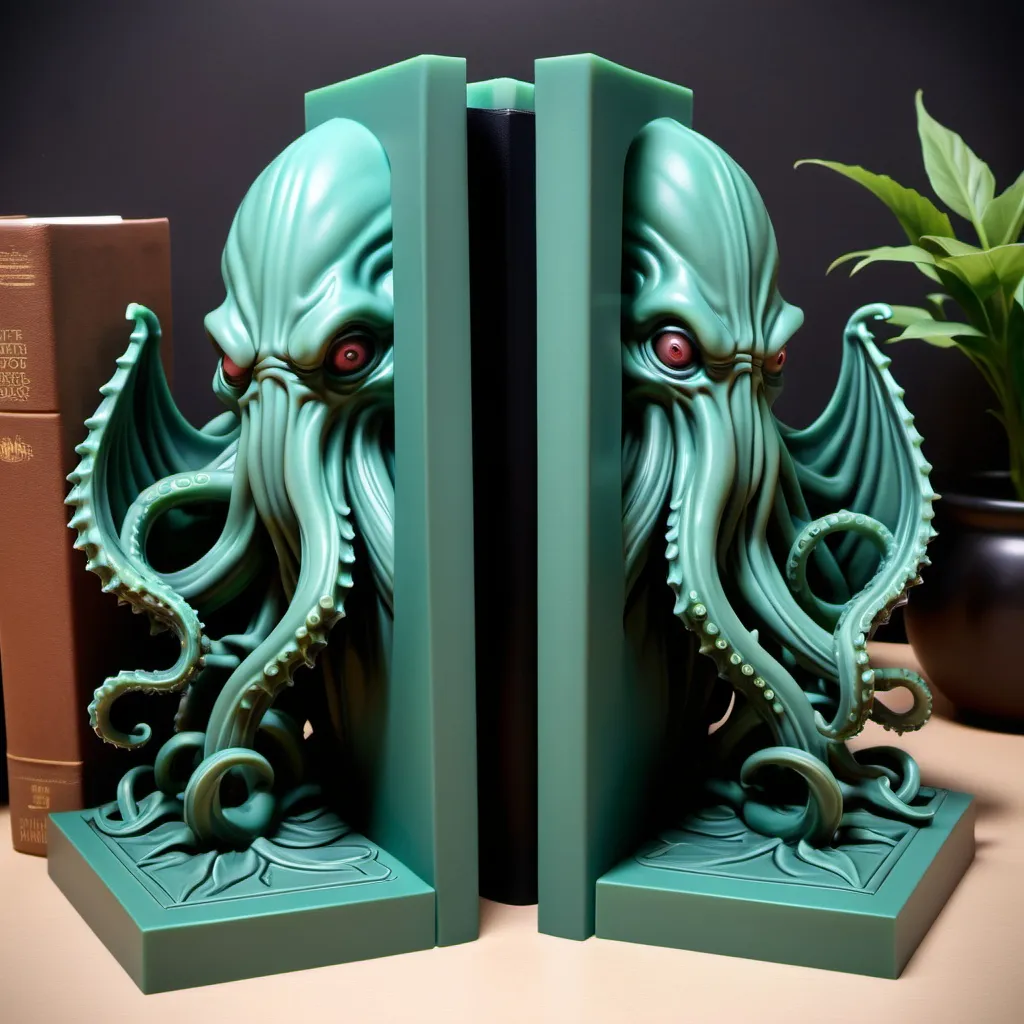 Prompt: 3d cthulhu bookends