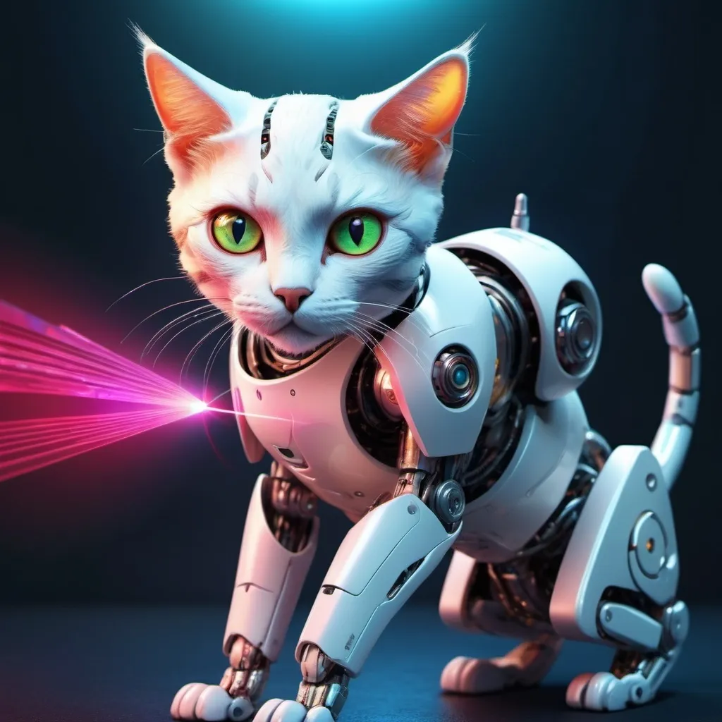 Prompt: A Cat With A Robot Arm And A Laser Eye