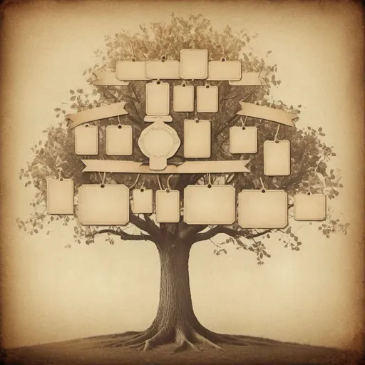 Prompt: family tree genealogy background image in vintage tone