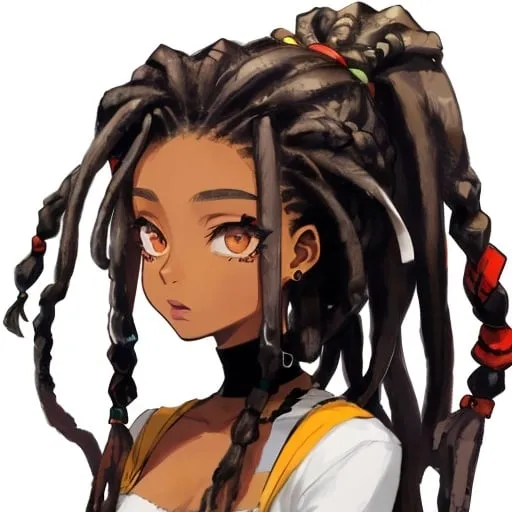 Prompt: a black girl with dread locks