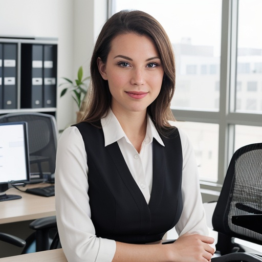 Prompt: Corporate dressing ID photo in an office environment 