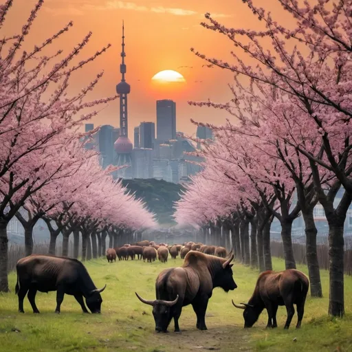 Prompt: Necesito que hagas una prisión que luzca muy segura y moderna con un aura triste.
desalentador y visto con un gran y hermoso amanecer en una ciudad como Tokio o China y con un gran paisaje de fondo, lleno de cerezos con una gran variedad de animales en el paisaje