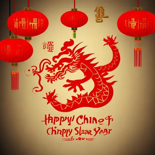 Prompt: Happy Chinese year for year of dragon 