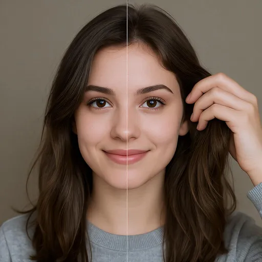 Prompt: Changer la coiffure et l'arrière plan de la photo 