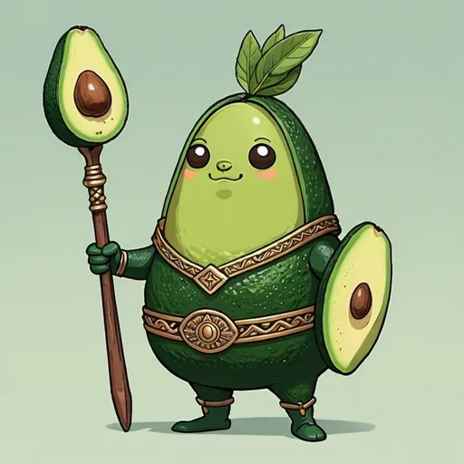 Prompt: Avocado warrior prince