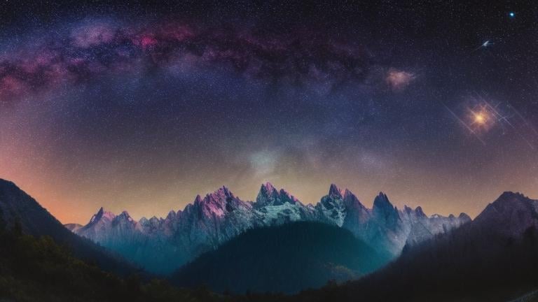 Prompt: Mountains, stars