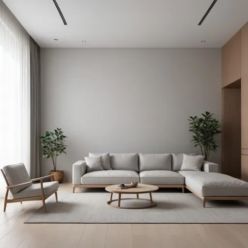 Prompt: minimalist living room no windows just walls background, wideshot
