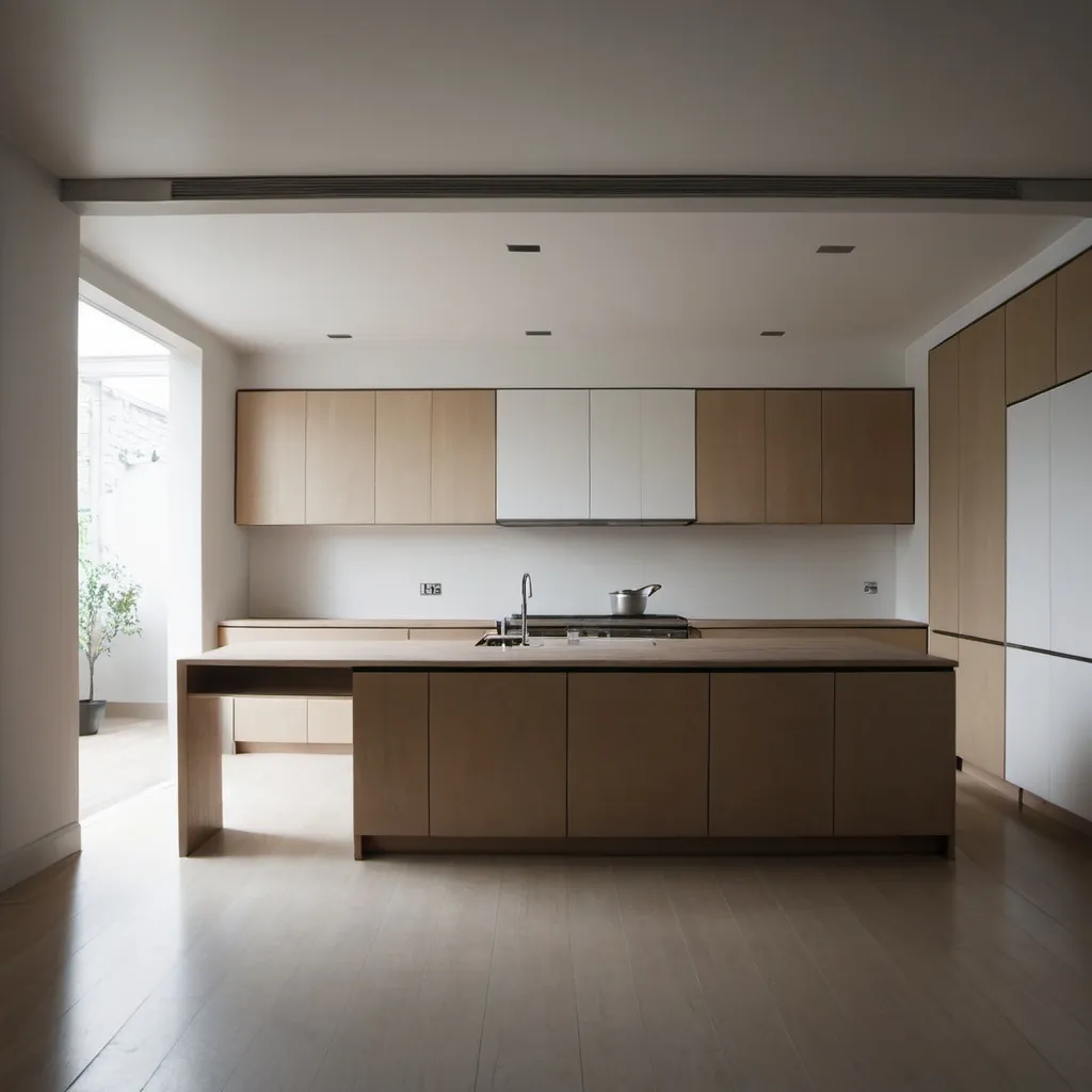 Prompt: minimalist kitchen, wideshot

