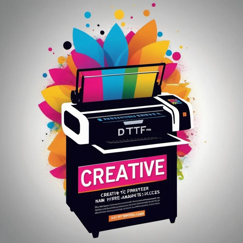 Prompt: Make a poster of my company my company name is creative graphics in Navi mumbai selling products are dtf printer or  t shrt printing also a path of us 