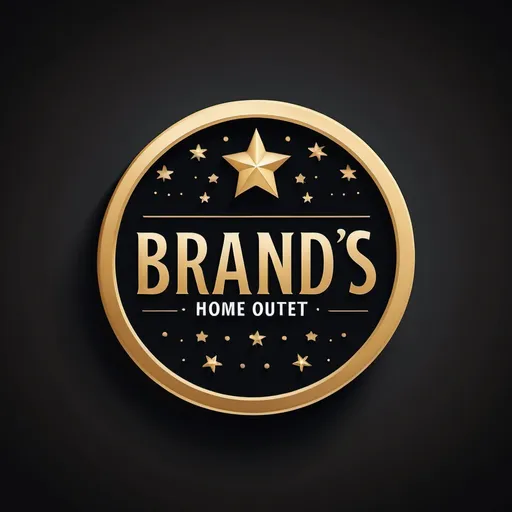 Prompt: BRAND'S HOME OUTLET text logo,
with and golden stars