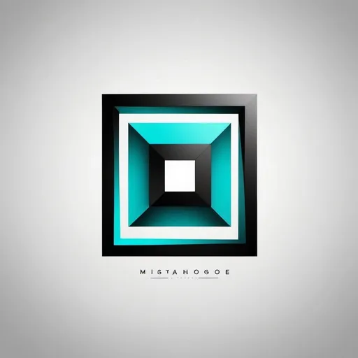 Prompt: Geometric logo design, black and electric teal, sleek and modern, sharp lines, minimalist, high contrast, professional, abstract, high quality, bold, clean, futuristic, squares, no text, professional lighting