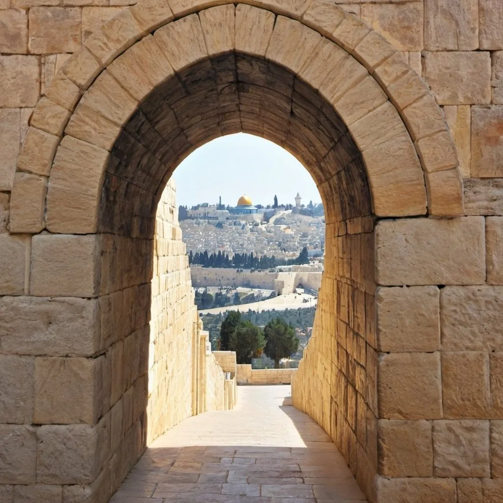 Prompt: arch walkway to jerusalem
