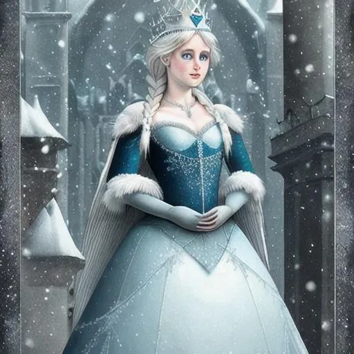 Prompt: snow Queen by Lorenzetti 