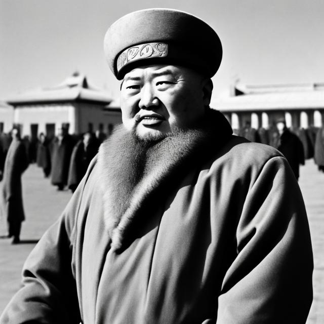Prompt: Communist Mongolian leader 
