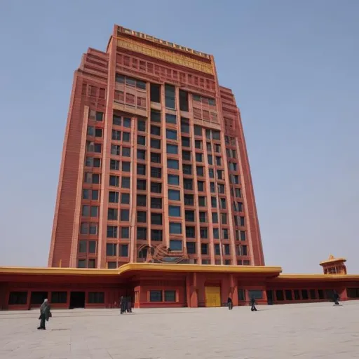 Prompt: Communist Mongolian building