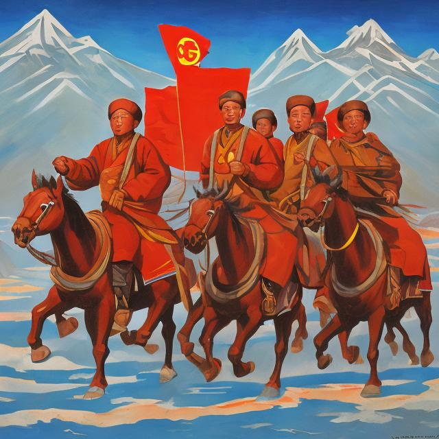 Prompt: Communist Mongolian art