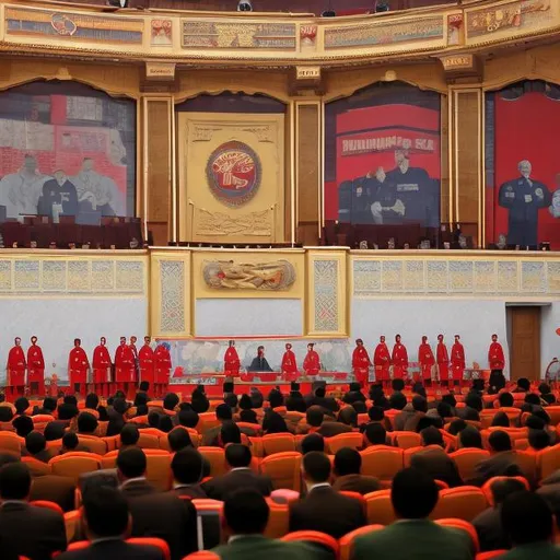 Prompt: Communist Mongolian lobby 