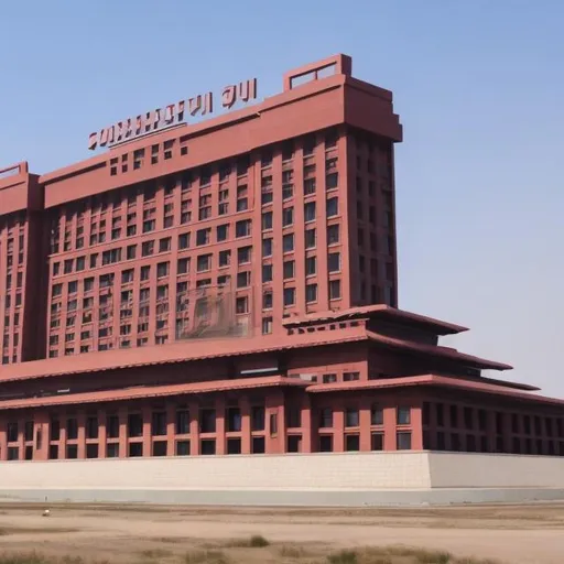 Prompt: Communist Mongolian building