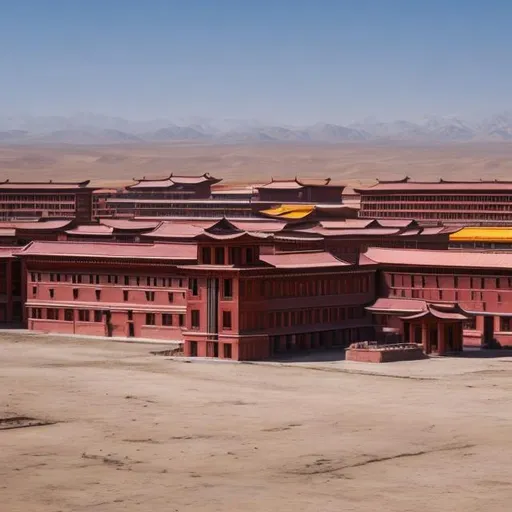 Prompt: Communist Mongolian buildings