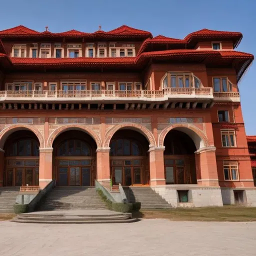 Prompt: Communist Mongolian mansion 