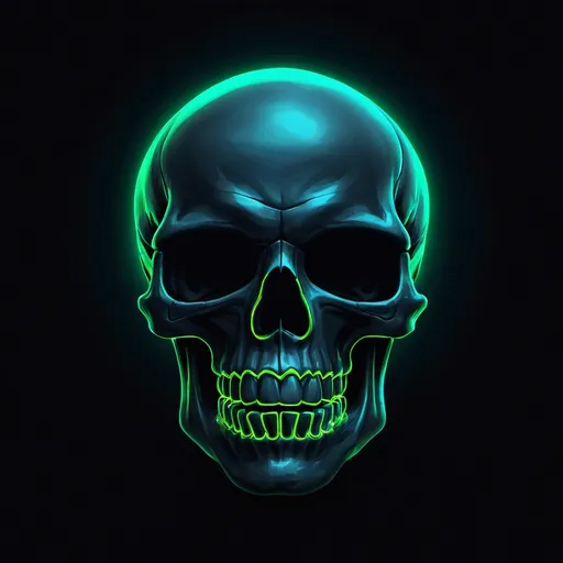 Prompt: Glowing skull