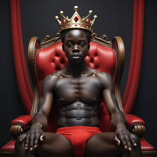 Prompt: Black skin red tv crown 1000 hands legs