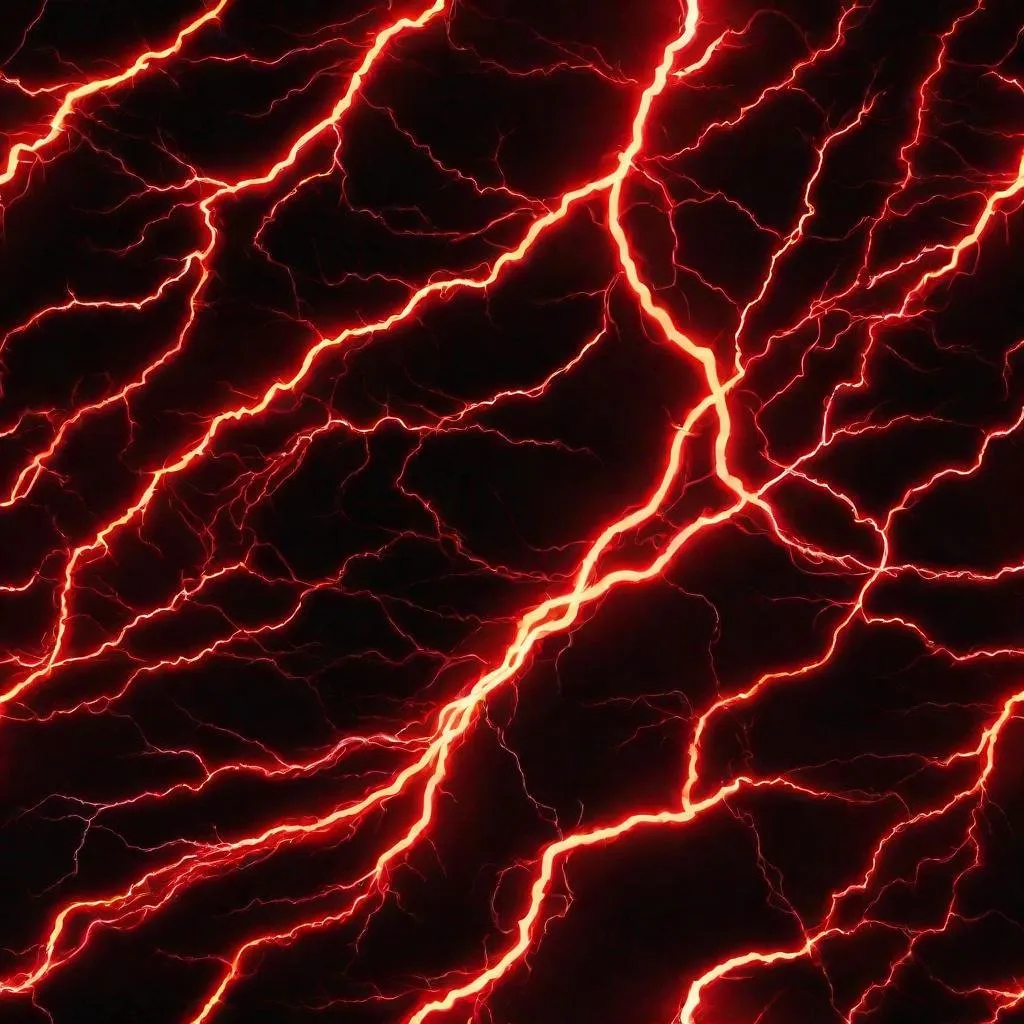 Prompt: red stream of lightning on a black background