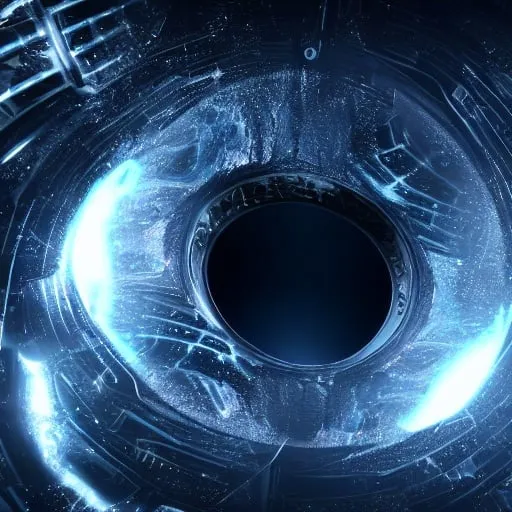 Prompt: a chaos void with infinite possibilities of unknown origin in the great void of space, sci - fi, black hole, photo realistic, unreal engine 5,