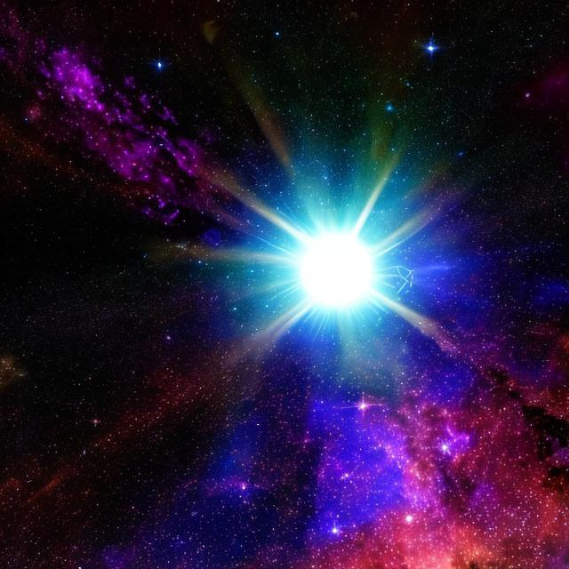 Prompt: a bright glowing star in space