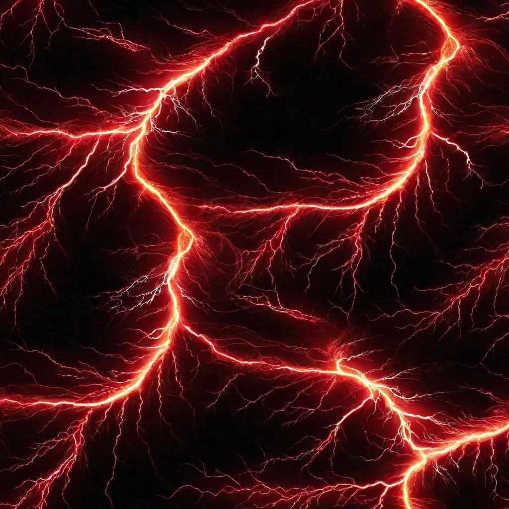 Prompt: red stream of lightning on a black background