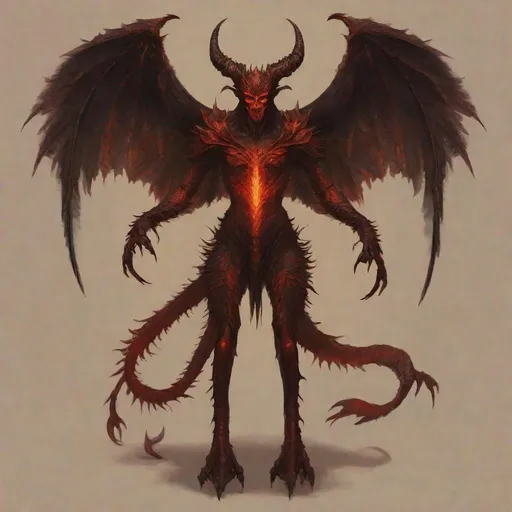 Prompt: a Demon from the underworld with demonic wings.