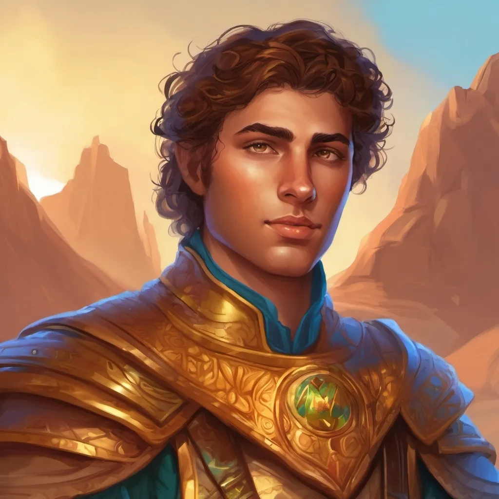 Prompt: A young Atlantean general. He wears Atlantean armor. Atlantis background. D&d art. 2d art. 2d. Well draw face. Detailed. 