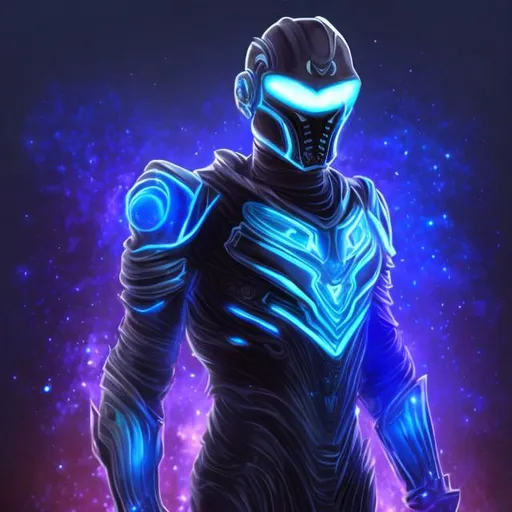 Prompt: full body, full view, cosmic wings, space background, masculine, cosmic humanoid, cosmic armor, mysterious, cosmic face, cosmic glowing eyes.