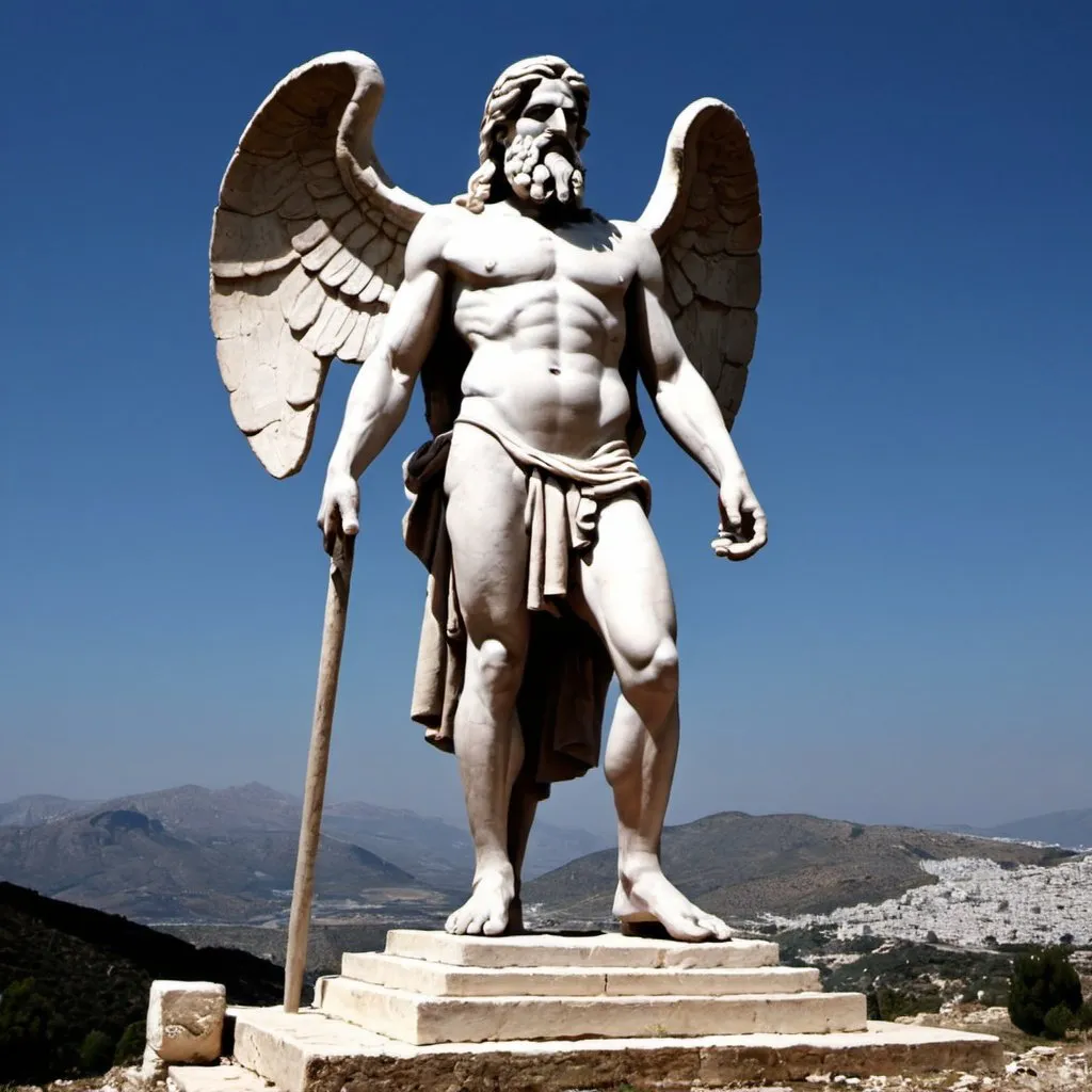 Prompt: Tmolos the Greek primordial god of Mount Tmolos.